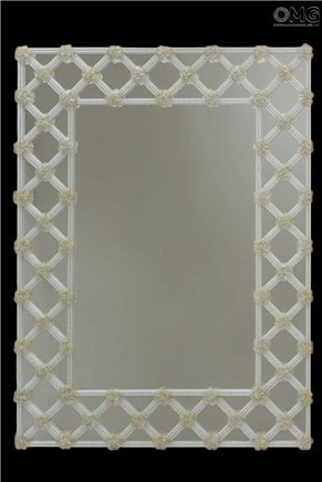 Blanco puro y oro - Espejo veneciano