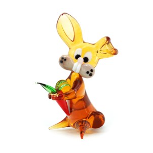 rabbit_amber_glass_miniature_original_murano_glass