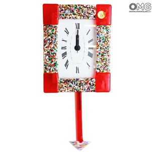 Rouge - Pendel Wanduhr - Murrina Winkel Rot - Klein Rouge - Pendel Wanduhr - Murrina Winkel Rot - Klein