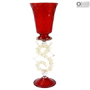 كأس البندقية الأحمر S - زجاج مورانو