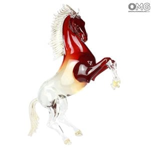 Royal Horse - Rot - Original Murano Glas OMG