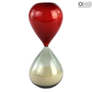 Песочные часы - красный - Original Murano Glass Omg