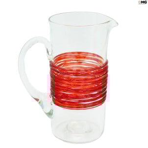 red_strip_pitcher_original_murano_glass_omg