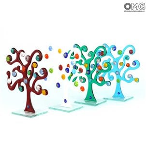 Tree of Life Paperweight - with millefiori - Original Murano Glass