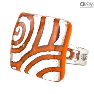 Ring Charming - Orange - Original Murano Glas OMG
