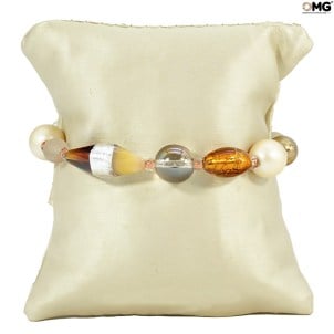 Armband Muschel - mit Gold - Original Muranoglas OMG