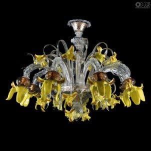 Lámpara de techo veneciana - Crisantemo amarillo - Colección Luxury