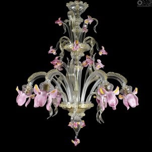 Chandelier Pink Iris Rosetto - Luxury Collection