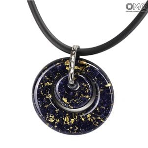 Round_Pendant_Double_deep_blue_and_gold_murano_glass_1