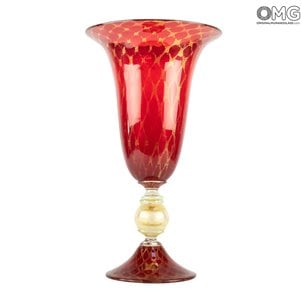Regal Giglio Cup - Red - Original Murano Glass OMG