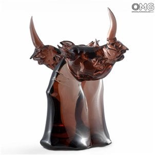 Rhino cross - Glass sculpture - Alessandro Barbaro