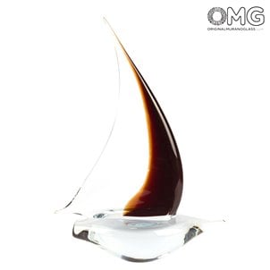 Barco a Vela - Vermelho - Original Murano Glass OMG