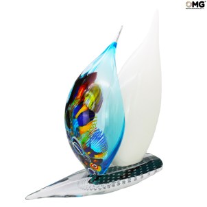 Exclusive - Sail boat - with Murrine - Sculpture - Original - Murano - Glass Exclusive - Sail boat - with Murrine - Sculpture - Original - Murano - Glass