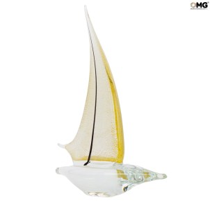 帆船水晶黃金原件穆拉諾玻璃omg威尼斯人意大利1