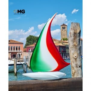 Segelboot_Italien_Barca_Vela_Italia_Original_Murano_Glas