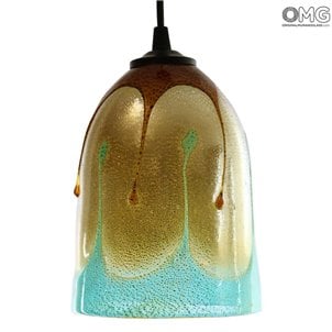 Lampe suspendue Drop - Bleu clair - Original Murano