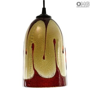 Hanging Lamp Drop - Red - Original Murano