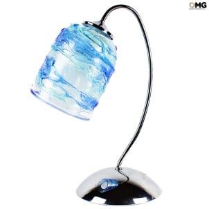 Tischlampe Ariston - Blaues Glas geblasen