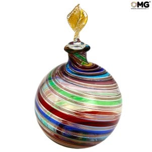 Botella aromática - Avventurina y oro de 24 kt - multicolor - Cristal de Murano original omg