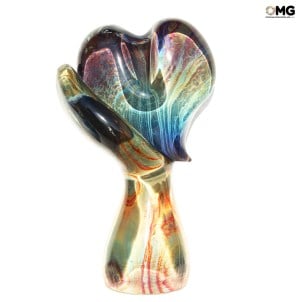 قلب الحب - زجاج كالسيدوني - زجاج مورانو الأصلي Omg
