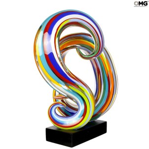 Wave Rainbow abstract - Escultura - Cristal de Murano original OMG