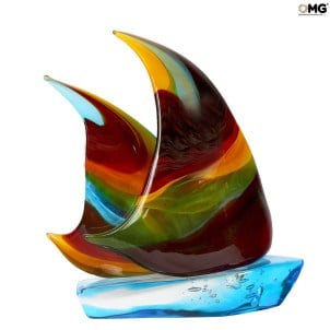 Exklusiv - Segelboot - Skulptur - Original - Murano - Glas