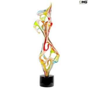 escultura multicolorida - mais fina Abstrato - Escultura em vidro de Murano