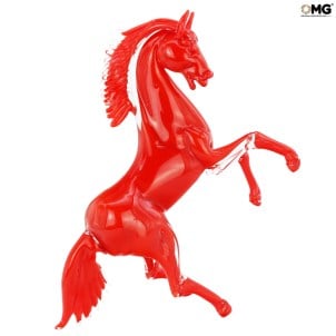 Cavallo rosso - Vetro di Murano orginale OMG
