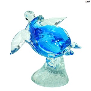 Tortue de mer sur vague - Original Murano Glass OMG