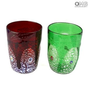 Juego de 2 vasos para beber - Cóctel - Cristal de Murano