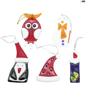 set_xmas_candle_pingu_original_murano_glass_omg2