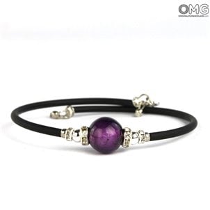 Armband Perla Lila - mit Silber - Original Murano Glas OMG Armband Perla Lila - mit Silber - Original Murano Glas OMG