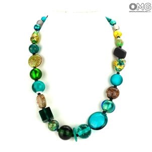 Smerald - Collier Perles Vénitiennes - Verre de Murano Original OMG