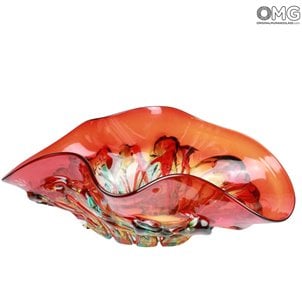 Sombrero Red and Green details - Glass Centerpiece Bowl