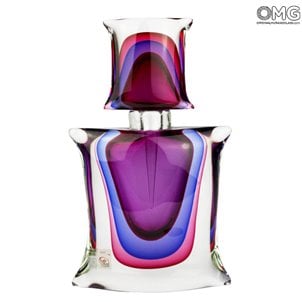 Flasche Violett - Sommerso - Original Murano Glas OMG