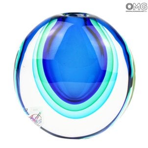 Vaso Ovo Azul Claro - Sommerso - Original Murano Glass OMG