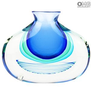 Vase Jar Light Blue - Sommerso - Original Murano Glas OMG