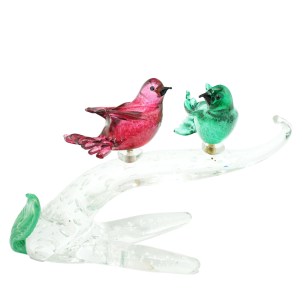 sparrows_birds_branch_fuchsia_green_original_murano_glass