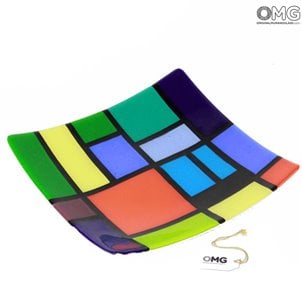 Placa Mondrian - Carnevale - Vidro Murano Original OMG square_mondrian_plate_murano_glass