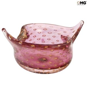Plate Baleton - pink and gold - Murano Glass