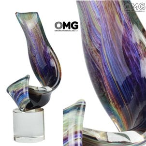 Strip to wind - 칼세도니 조각 - 오리지널 Murano Glass