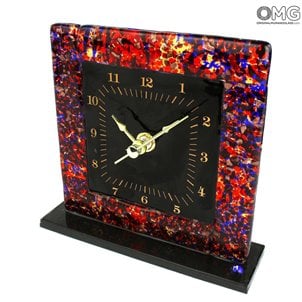 Orologio da tavolo - Rosso - Vetro di Murano Originale OMG