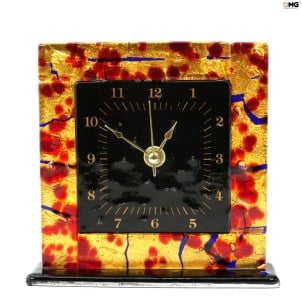 mesa_desk_clock_original_murano_red_glass_omg