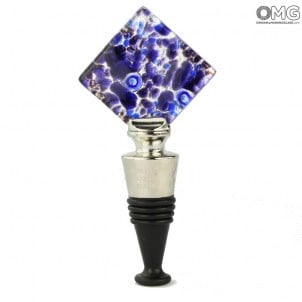 Flaschenverschluss Blau - Original Murano Glass OMG® + Geschenkbox