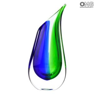 Tränenvase - Sommerso - Original Murano Glas