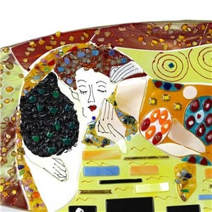 thre_kiss_klimt_oval_plate_murano_glass_3