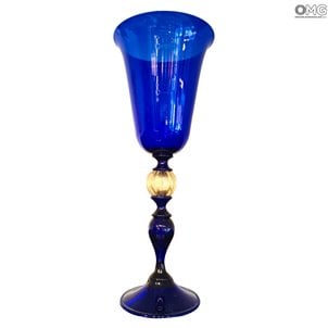 كأس البندقية - الفلوت الأزرق - زجاج مورانو الأصلي OMG