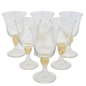 Bicchieri Torcée da brindisi in cristallo e oro - Set di 6 pezzi