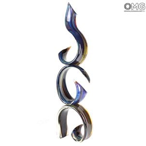 Dreifaches Band - Chalcedon-Skulptur - Original Murano Glass OMG