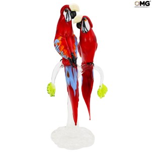 tropical_ Couple_parrots_original_murano_glass_omg_venetian